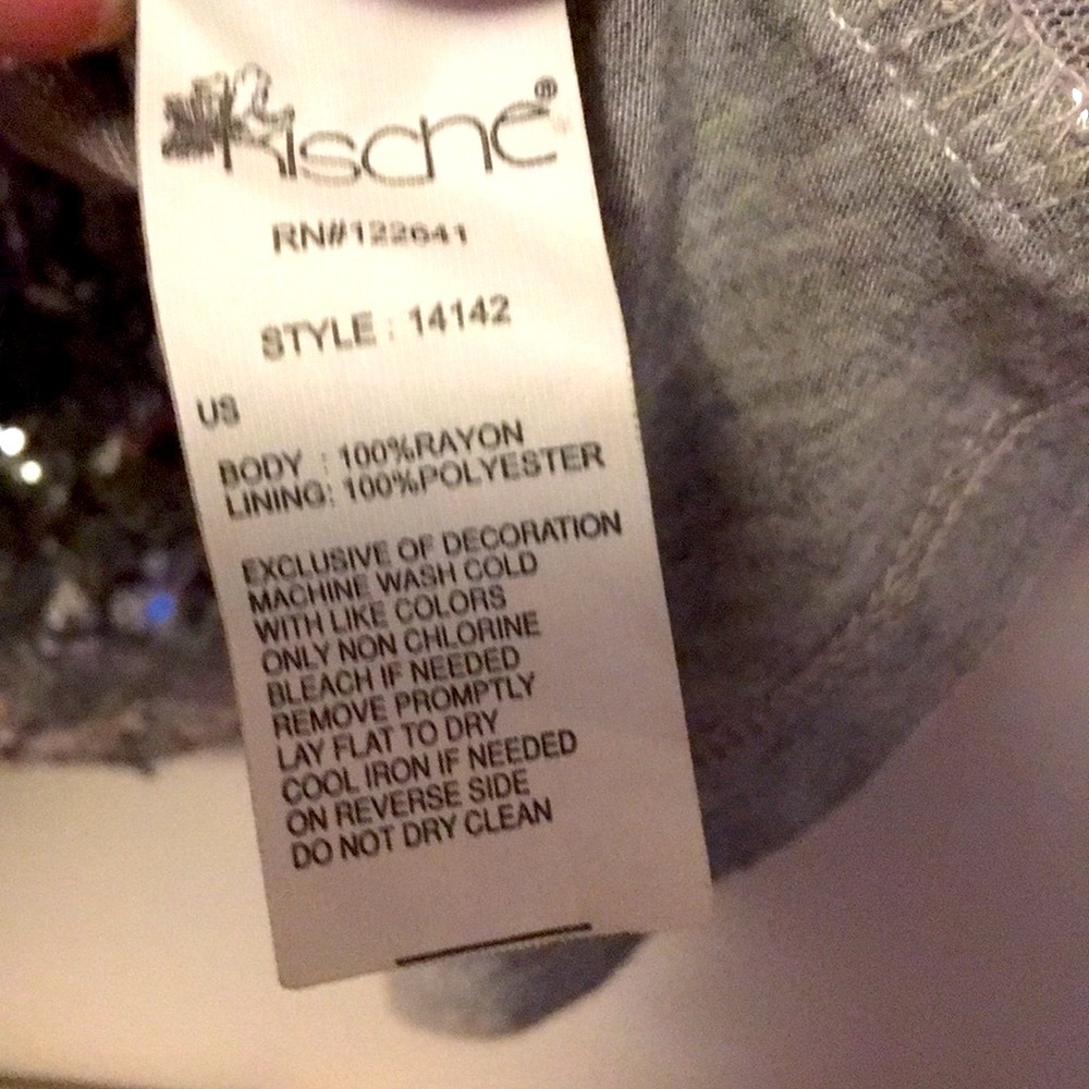 Kische Silver Gray Sequined Tank Top Size Small - Picture 8 of 8